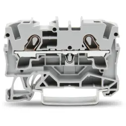 2-wire feed-through terminal, spring-clamp connection, 0.5-6.0 mm², 2 pole, 32 A, 8 kV, gray, 2004-1201