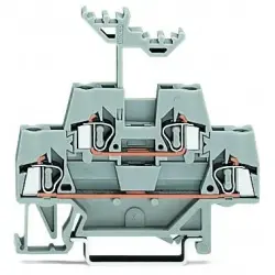 Feed-through/feed-through terminal block, spring-clamp connection, 0.08-2.5 mm², 2 pole, 20 A, 6 kV, gray, 280-519