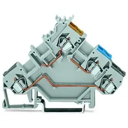 Initiator/actuator terminal block, spring-clamp connection, 0.08-2.5 mm², 3 pole, 20 A, 6 kV, gray, 280-560