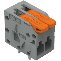 PCB terminal, 2 pole, pitch 3.5 mm, AWG 26-14, 17.5 A, push-in cage clamp, black, 2601-1102/000-004
