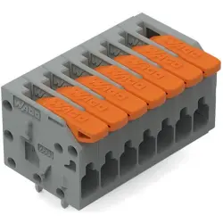 PCB terminal, 7 pole, pitch 3.5 mm, AWG 26-14, 10 A, push-in cage clamp, gray, 2601-1107