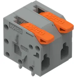 PCB terminal, 2 pole, pitch 7.5 mm, AWG 26-14, 17.5 A, push-in cage clamp, gray, 2601-1302
