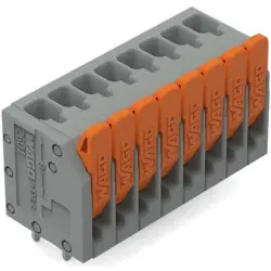 PCB terminal, 8 pole, pitch 3.5 mm, AWG 26-14, 17.5 A, push-in cage clamp, gray, 2601-3108