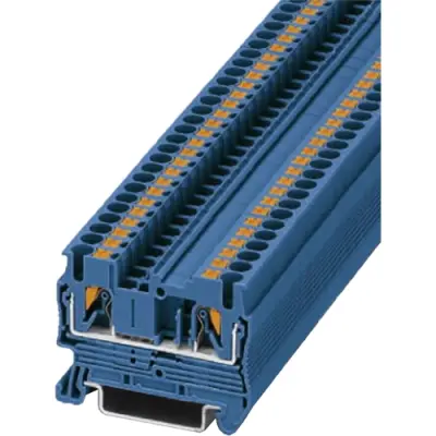 Through terminal block, push-in connection, 0.14-4.0 mm², 2 pole, 24 A, 8 kV, blue, 3209523 - 1