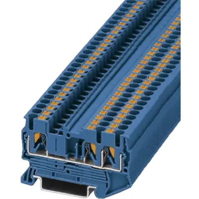 Through terminal block, push-in connection, 0.14-4.0 mm², 3 pole, 24 A, 8 kV, blue, 3209552 - 1