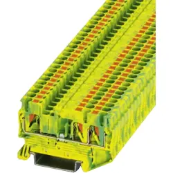Protective conductor terminal, push-in connection, 0.14-4.0 mm², 3 pole, 6 kV, yellow/green, 3209565