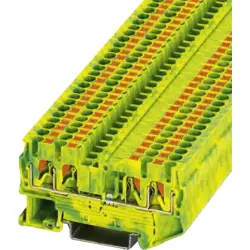 Protective conductor terminal, push-in connection, 0.14-4.0 mm², 4 pole, 8 kV, yellow/green, 3209594