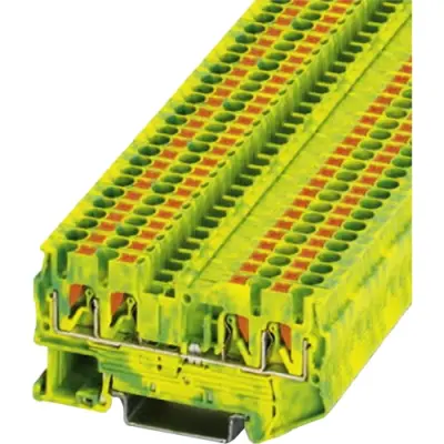Protective conductor terminal, push-in connection, 0.14-4.0 mm², 4 pole, 8 kV, yellow/green, 3209594 - 1