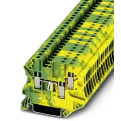 Protective conductor terminal, screw connection, 0.14-4.0 mm², 3 pole, 6 kV, yellow/green, 3044539