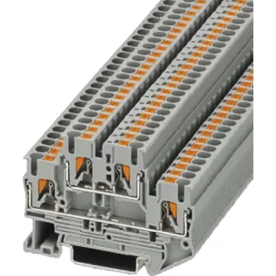 Double level terminal, push-in connection, 0.14-4.0 mm², 4 pole, 22 A, 6 kV, gray, 3210567 - 1