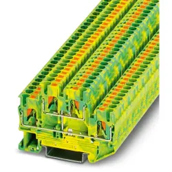 Protective conductor double level terminal, push-in connection, 0.14-4.0 mm², 4 pole, 6 kV, yellow/green, 3210596