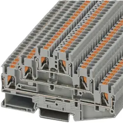 Multi-level clamp, push-in connection, 0.14-4.0 mm², 6 pole, 20 A, 6 kV, gray, 3210499