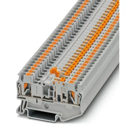 Knife disconnect terminal, push-in connection, 0.14-4.0 mm², 2 pole, 20 A, 6 kV, gray, 3210156 - 1