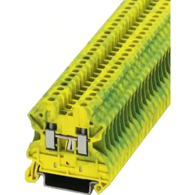 Protective conductor terminal, screw connection, 0.14-6.0 mm², 2 pole, 41 A, 8 kV, yellow/green, 3044128 - 1