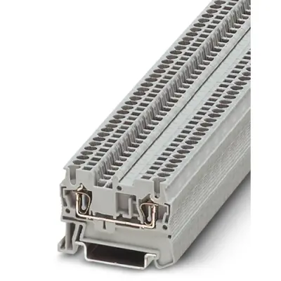 Through terminal block, spring balancer connection, 0.08-1.5 mm², 2 pole, 17.5 A, 6 kV, gray, 3031076 - 1