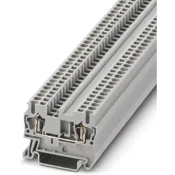 Through terminal block, spring balancer connection, 0.08-4.0 mm², 2 pole, 24 A, 8 kV, gray, 3031212