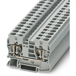 Through terminal block, spring balancer connection, 0.2-16 mm², 2 pole, 57 A, 8 kV, gray, 3036110