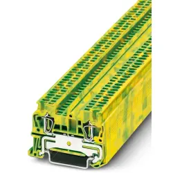 Protective conductor terminal, spring balancer connection, 0.08-1.5 mm², 2 pole, 6 kV, yellow/green, 3031513