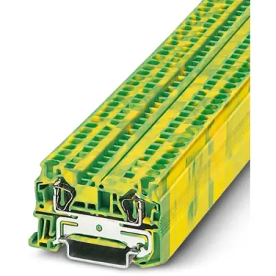 Protective conductor terminal, spring balancer connection, 0.08-6.0 mm², 2 pole, 8 kV, yellow/green, 3031380 - 1