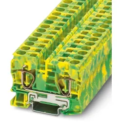 Protective conductor terminal, spring balancer connection, 0.2-16 mm², 2 pole, 65 A, 8 kV, yellow/green, 3036136