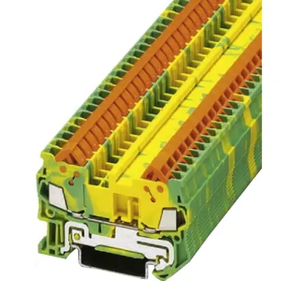 Protective conductor terminal, quick connection, 0.5-2.5 mm², 2 pole, 8 kV, yellow/green, 3206432 - 1