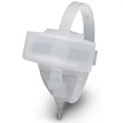 PE cable maker, inscribable, (L x W x H) 29 x 8 x 8 mm, max. bundle Ø 25 mm, transparent, 1005208