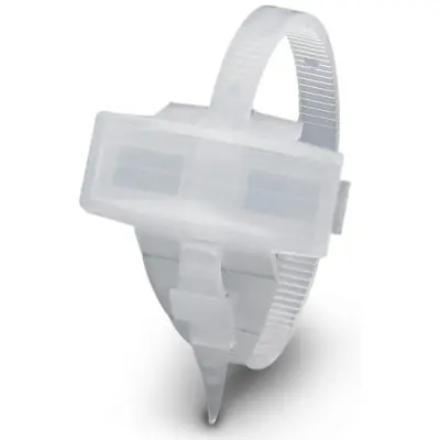 PE cable maker, inscribable, (L x W x H) 29 x 8 x 8 mm, max. bundle Ø 25 mm, transparent, 1005208 - 1