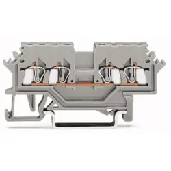 4-wire feed-through terminal, spring-clamp connection, 0.08-1.5 mm², 1 pole, 18 A, 8 kV, gray, 279-621