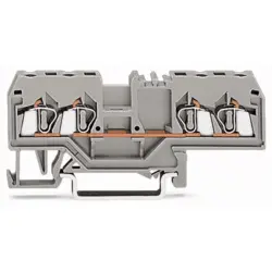 4-wire feed-through terminal, spring-clamp connection, 0.08-2.5 mm², 1 pole, 20 A, 8 kV, gray, 280-633