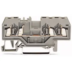 3-wire feed-through terminal, spring-clamp connection, 0.08-2.5 mm², 1 pole, 24 A, 8 kV, gray, 280-681