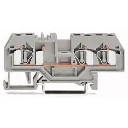3-wire feed-through terminal, spring-clamp connection, 0.08-4.0 mm², 1 pole, 32 A, 8 kV, gray, 281-681
