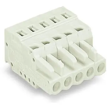 Socket header, 12 pole, pitch 5 mm, angled, light gray, 721-112/026-000 - 1