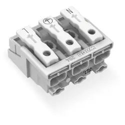 Mains connection terminal, 3 pole, 0.5-2.5 mm², clamping points: 15, white, push-in wire connection, 24 A, 294-5013