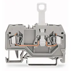 2-wire disconnect terminal block, spring-clamp connection, 0.08-2.5 mm², 2 pole, 10 A, 6 kV, gray, 280-912