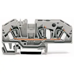 3-wire feed-through terminal, spring-clamp connection, 0.2-6.0 mm², 1 pole, 41 A, 8 kV, gray, 282-699