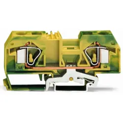 2-wire protective earth terminal, spring-clamp connection, 0.2-16 mm², 1 pole, 76 A, 8 kV, yellow/green, 283-907