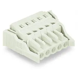 Socket header, 2 pole, pitch 5 mm, angled, light gray, 721-102/037-000