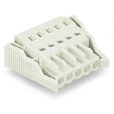Socket header, 2 pole, pitch 5 mm, angled, light gray, 721-102/037-000 - 1