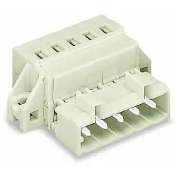 Pin header, 2 pole, pitch 5 mm, angled, light gray, 721-602/019-000
