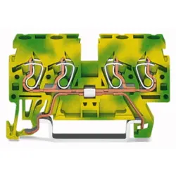 4-wire protective earth terminal, spring-clamp connection, 0.08-2.5 mm², 1 pole, 24 A, 6 kV, yellow/green, 870-837