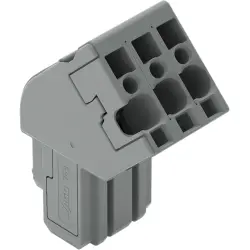 Socket header, 3 pole, pitch 5 mm, angled, gray, 769-103/022-000