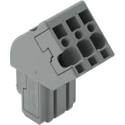 Socket header, 3 pole, pitch 5 mm, angled, gray, 769-103/022-000 - 1