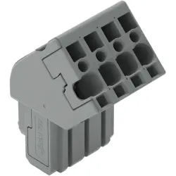 Socket header, 4 pole, pitch 5 mm, angled, gray, 769-104/022-000