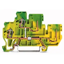 2-wire/2-pin protective conductor terminal, spring-clamp connection, 0.08-2.5 mm², 1 pole, 16 A, 6 kV, yellow/green, 870-107