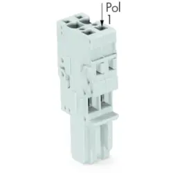Socket header, 2 pole, pitch 5 mm, straight, gray, 769-102