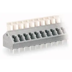 PCB terminal, 10 pole, pitch 5 mm, AWG 28-12, 24 A, cage clamp, gray, 256-410