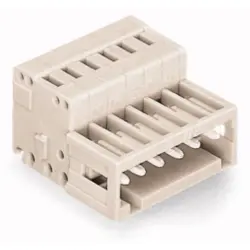 Pin header, 16 pole, pitch 3.5 mm, angled, light gray, 734-316
