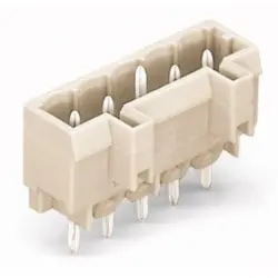 Pin header, 4 pole, pitch 5 mm, straight, light gray, 721-134/001-000