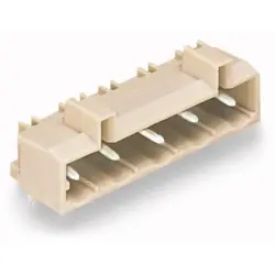 Pin header, 3 pole, pitch 7.5 mm, angled, light gray, 721-833/001-040