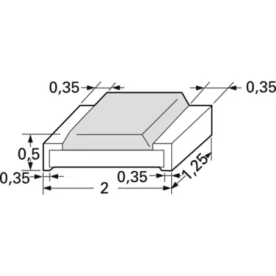 Resistor, thick film, SMD 0805 (2012), 0 Ω, 0.125 W, ±1 %, RC0805FR-070RL - 1
